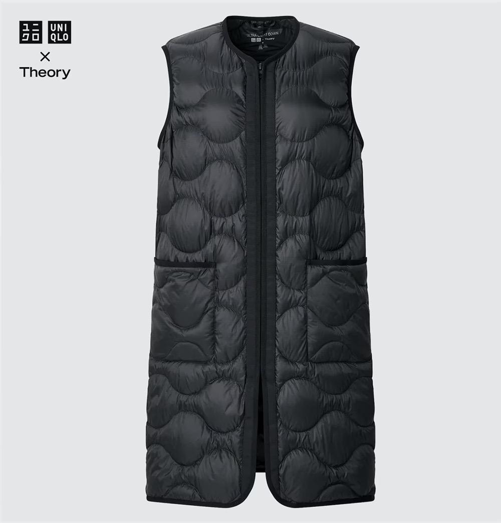 新品 ユニクロ×セオリー ウルトラライトダウンロングベスト 黒 S ブラック