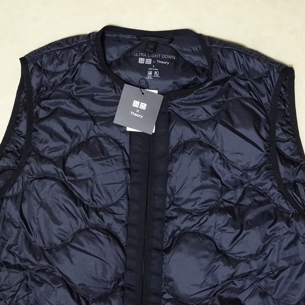 新品 ユニクロ×セオリー ウルトラライトダウンロングベスト 黒 S ブラック