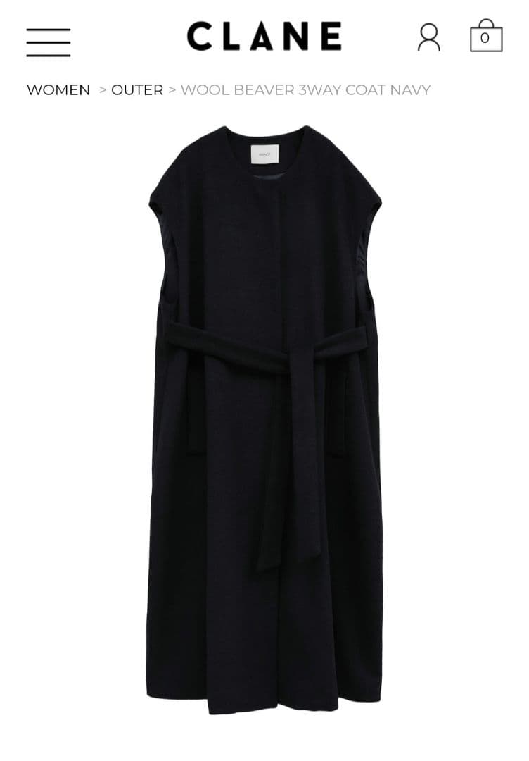 【新品】MANOF wool Beaver 3way coat ネイビー