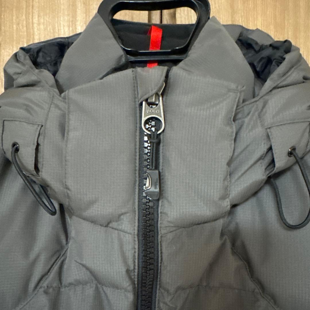 【美品】ポロ・ラルフ・ローレン フード付き2wayダウンベストＭ グレー
