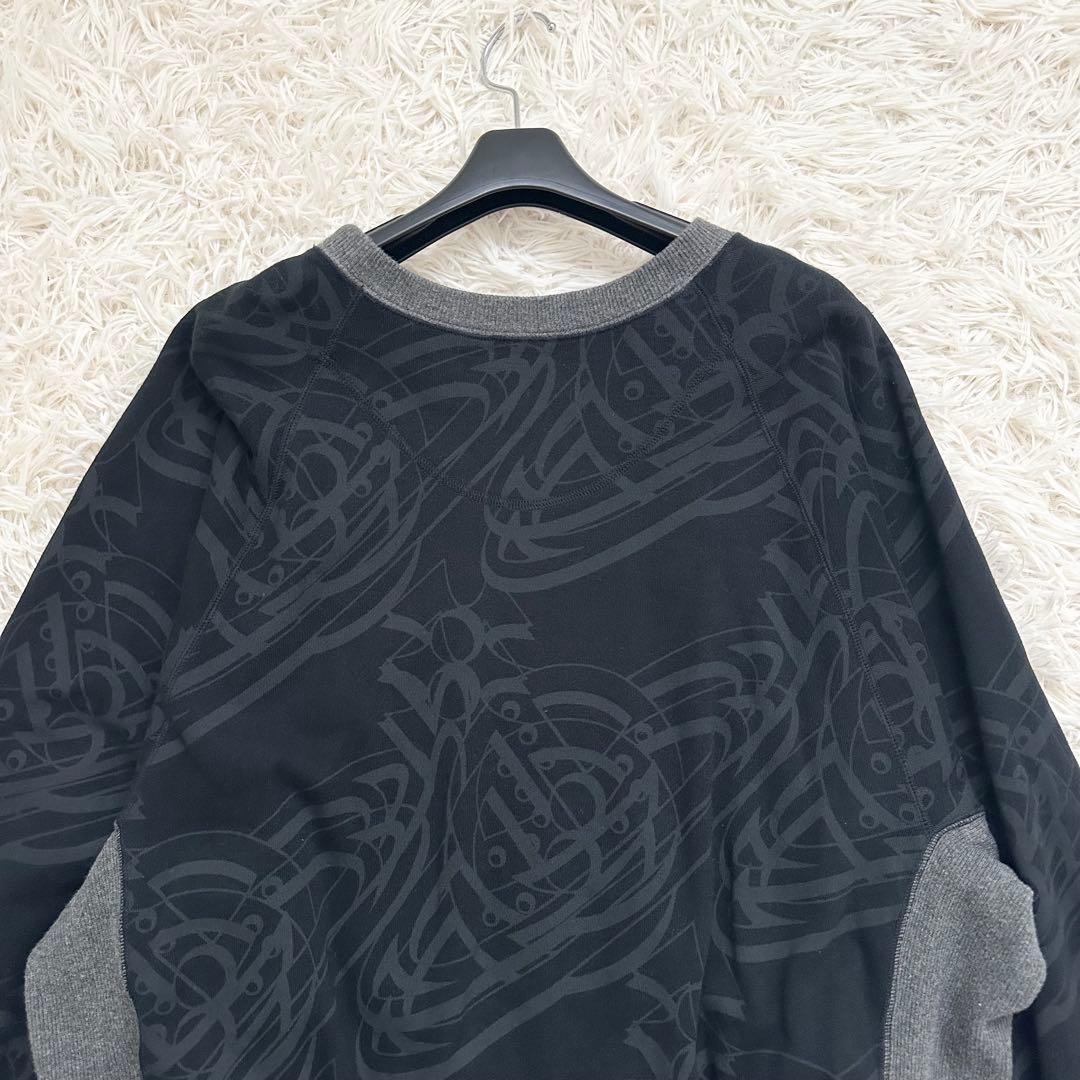 ヴィヴィアンウエストウッド オーブ総柄 スエット ドルマンスリーブ 黒 XS
