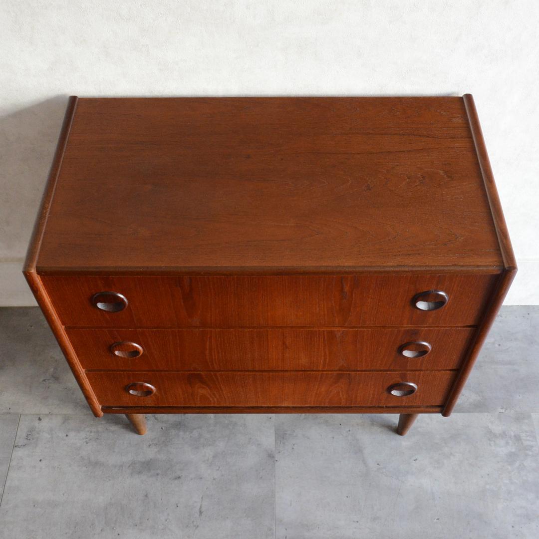 ミルメルシィ　 デンマーク チーク３段チェスト 北欧家具 北欧デザイン