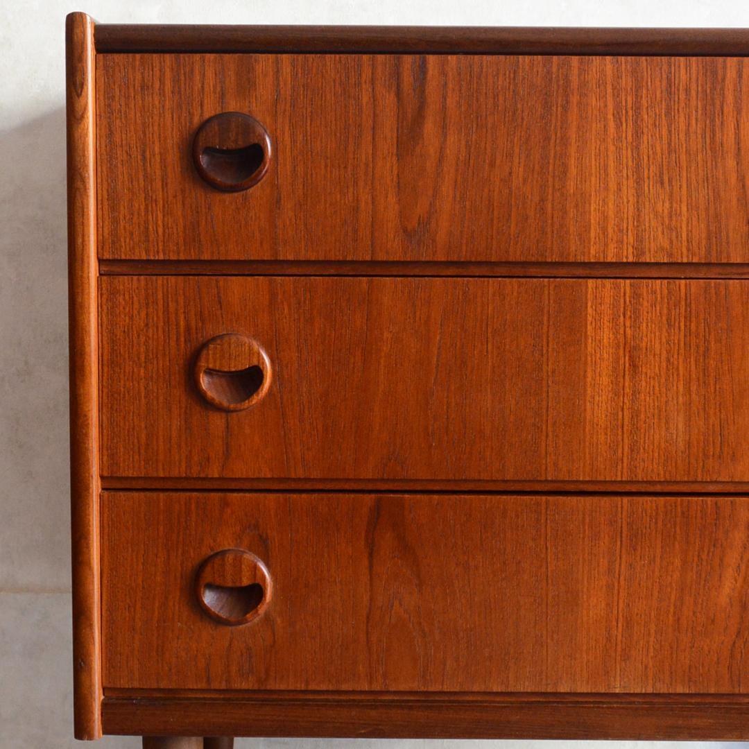 ミルメルシィ　 デンマーク チーク３段チェスト 北欧家具 北欧デザイン
