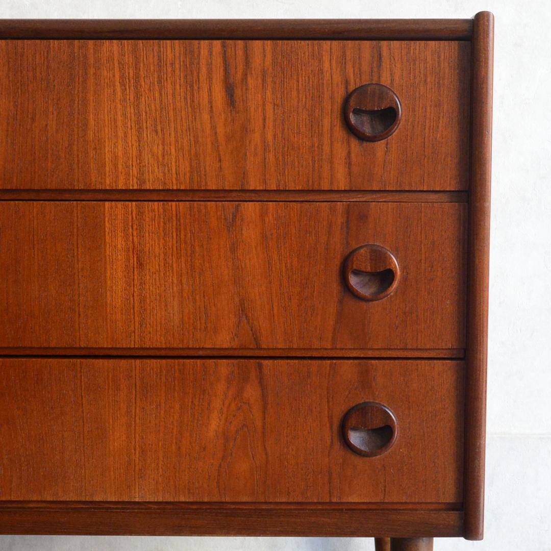 ミルメルシィ　 デンマーク チーク３段チェスト 北欧家具 北欧デザイン