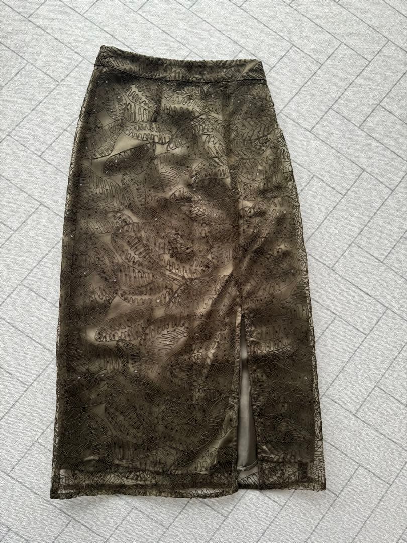 leja オケージョンドレス　グリーン　レース　S セットアップ　ビスチェ　緑