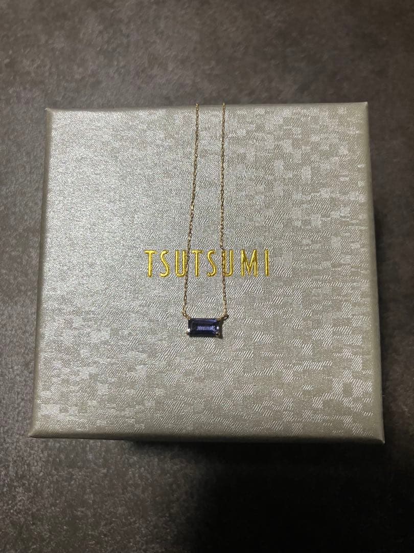 【新品未使用】ツツミ スクエアアイオライトネックレス K10