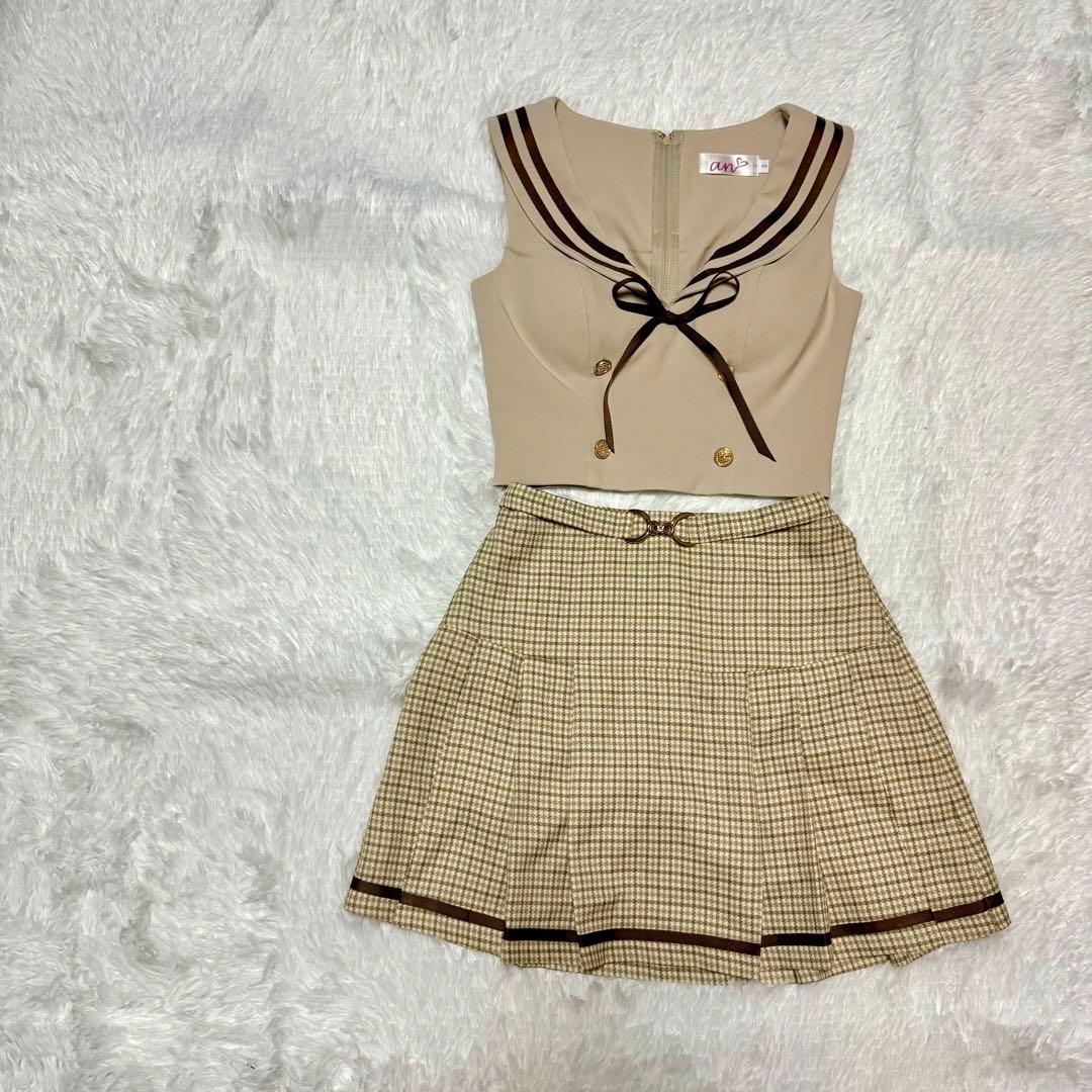 【新品】an アン キャバドレス　セーラー セットアップ ミニ S