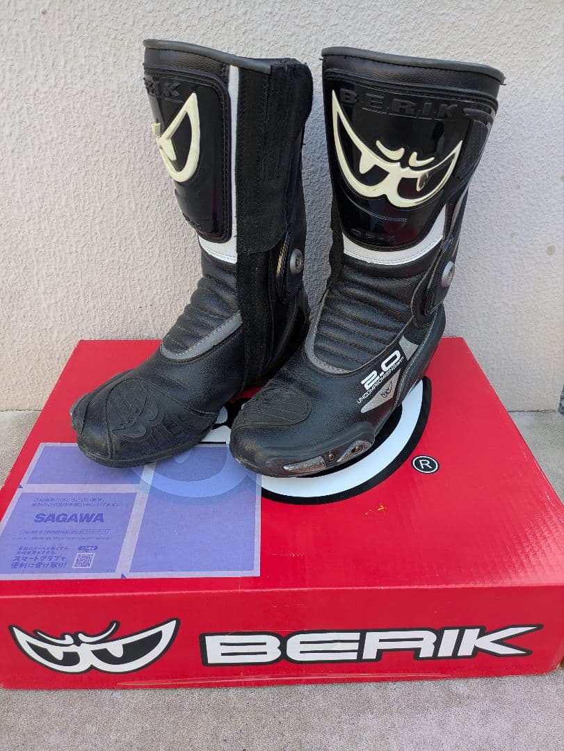 BERIK バイクブーツ 2.0 ブラック/ホワイト サイズ41