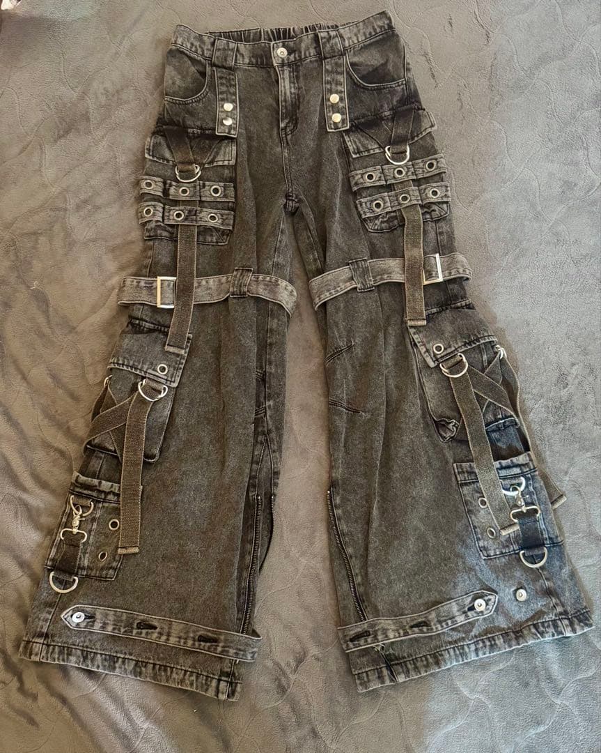 REFLEM フレアデニムカーゴパンツ グレー L メンズ レディース