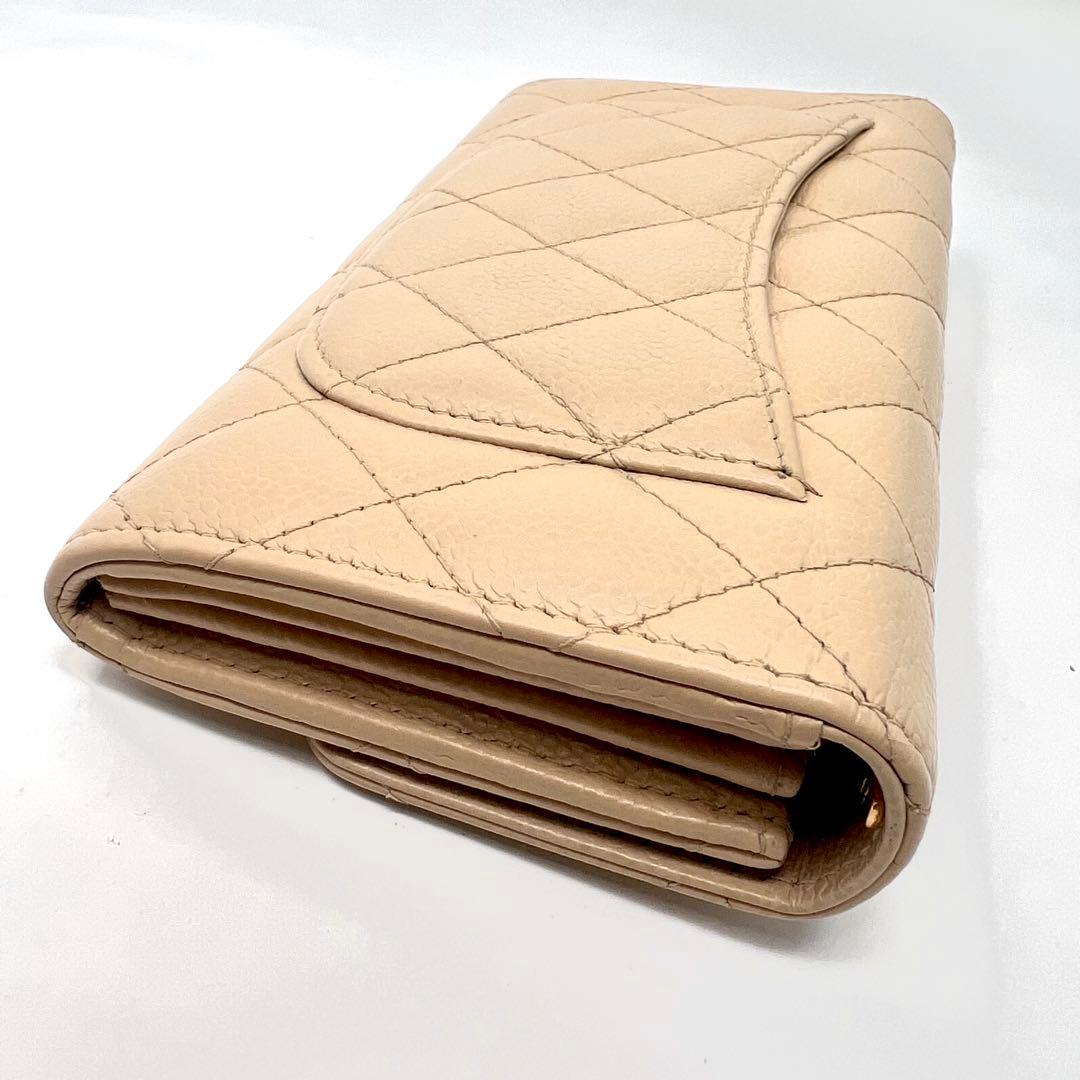 CHANEL シャネル キャビアスキン マトラッセ ロングフラップウォレット