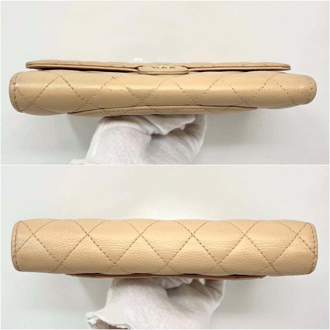CHANEL シャネル キャビアスキン マトラッセ ロングフラップウォレット