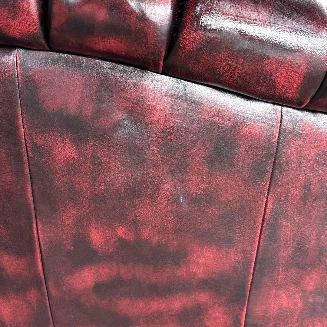 クラシック英国風 offer9 牛革 チェスターフィールドソファ アンティーク調