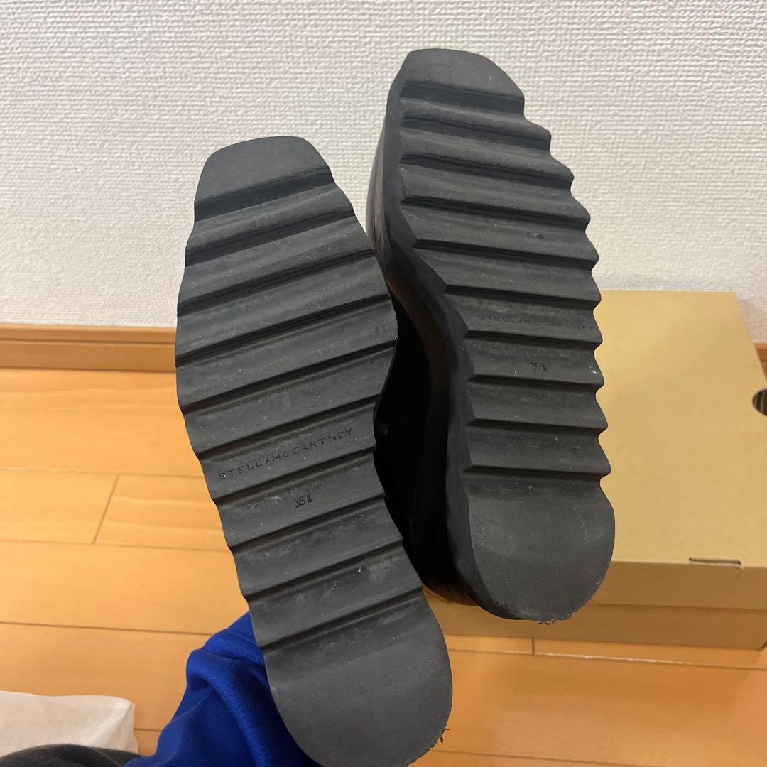 STELLA McCARTNEY ブラックウェッジソールシューズ