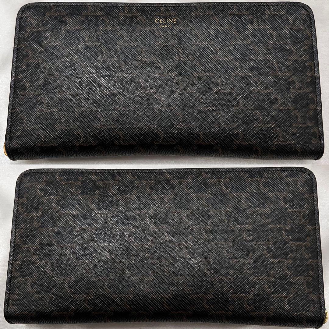 ◇極美品◇セリーヌ　ラージジップウォレット　トリオンフ×ゴールド金具　長財布