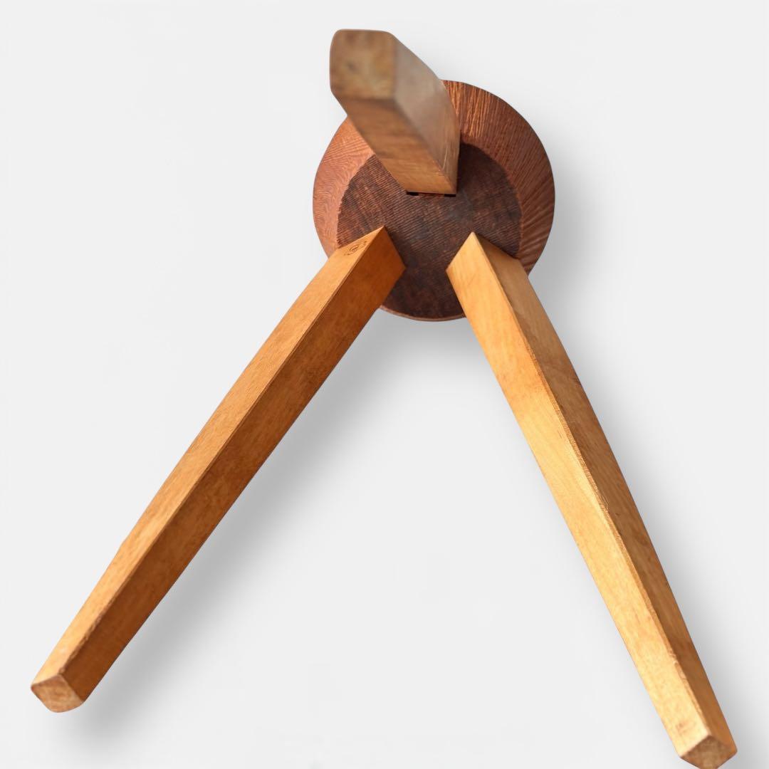 【作家物】無垢材 木製スツール 高さ47cm｜花台・オブジェ台｜木工作家 手仕事