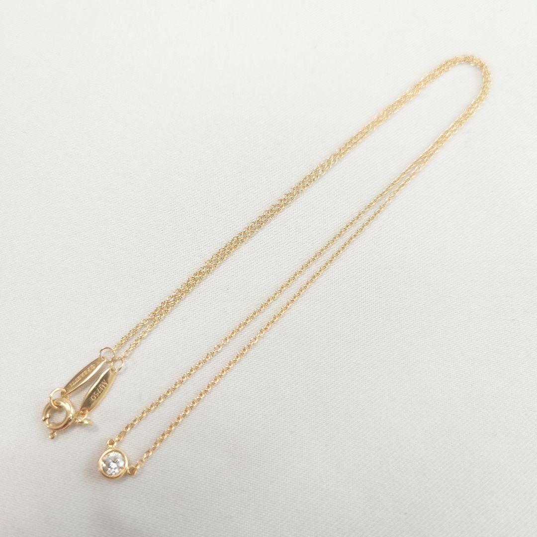 【美品】ティファニー K18 バイザヤード ダイヤ ネックレス 6823