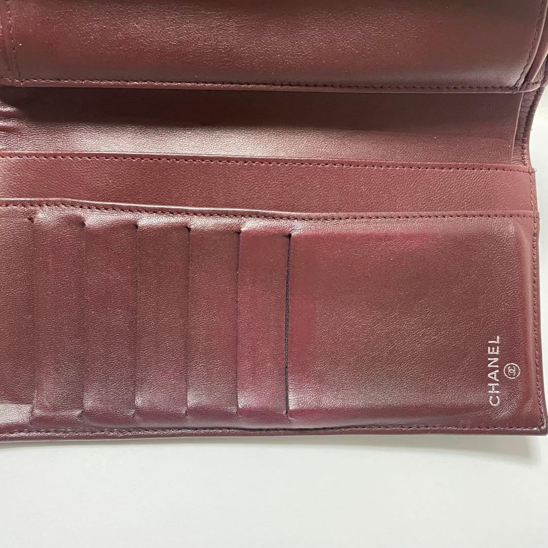 シャネル マトラッセ ココマーク 長財布 ラムスキン ブラック レディース