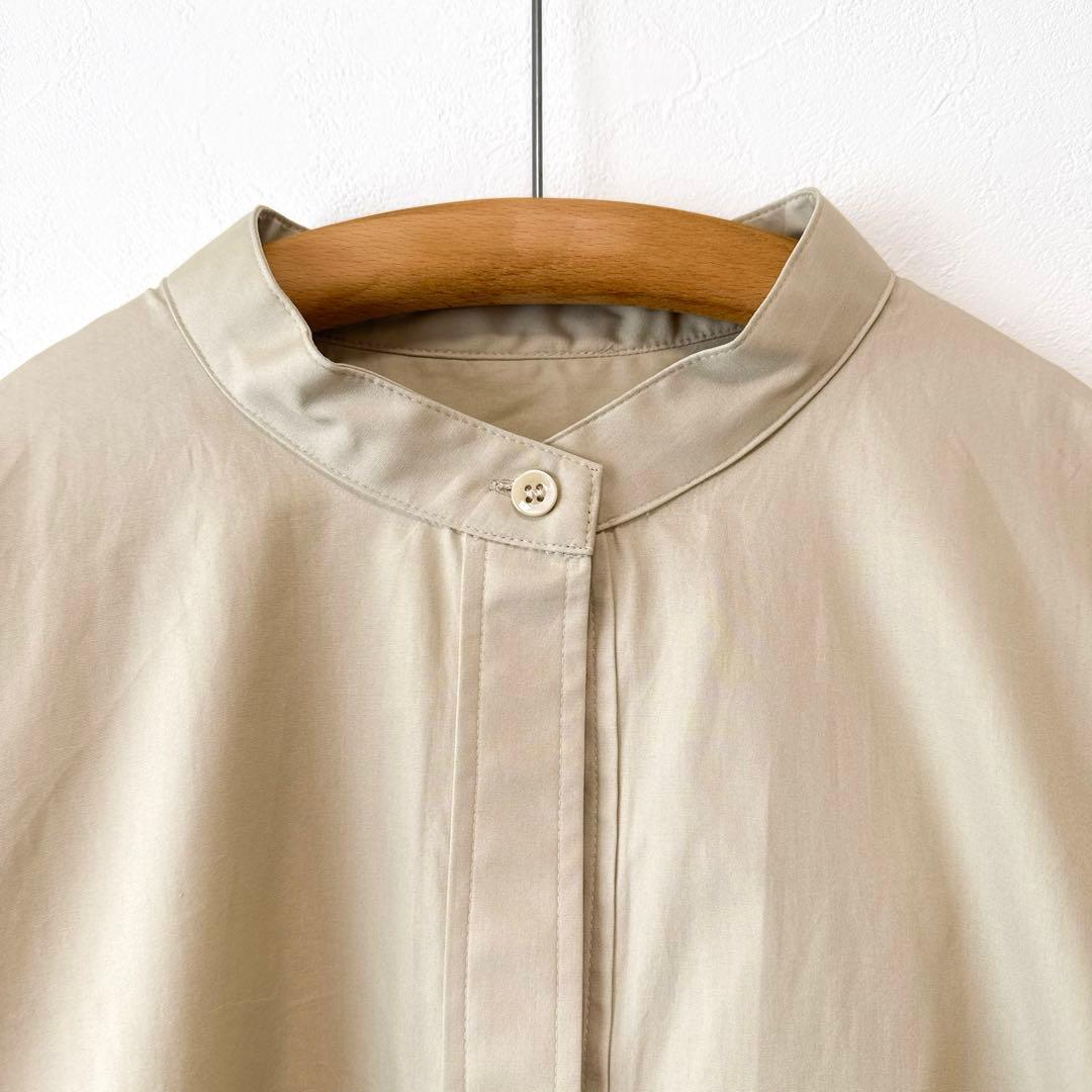 美品 Whim Gazette 刺繍シャツチュニック ビッグシルエット ベージュ