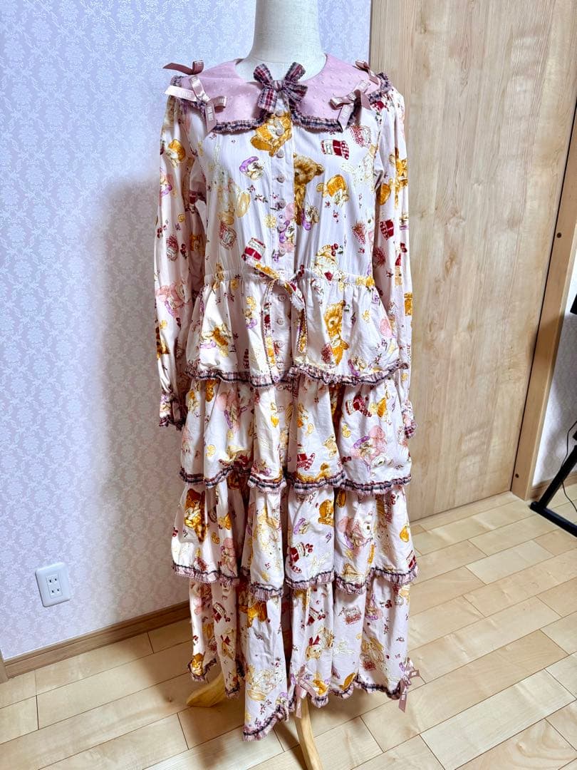 ピンクハウス×青木美沙子 アニマルハッピージャムプリントワンピース