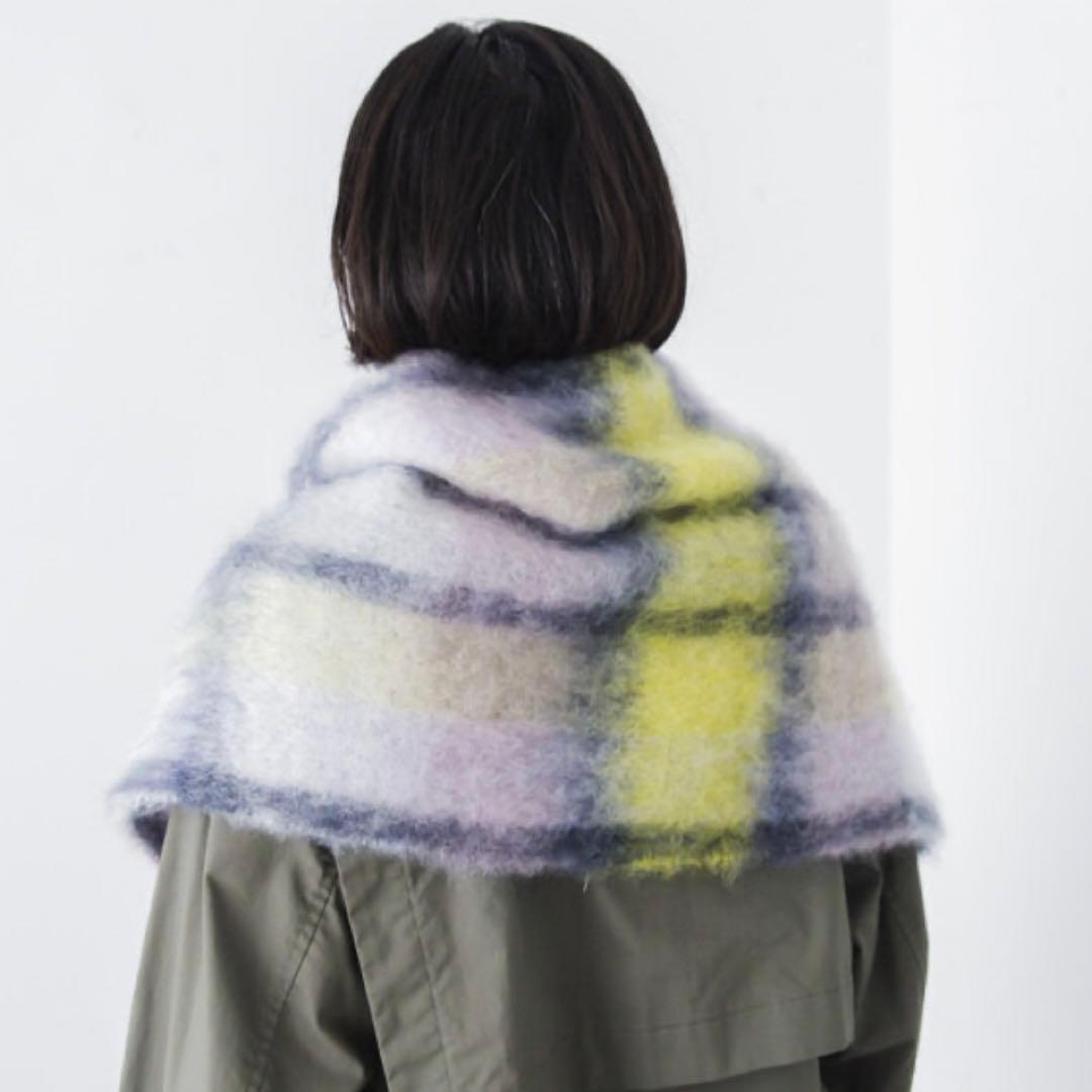 g*2様 希少　mantasezcaray　マフラー　チェック　大判 マンタスエ