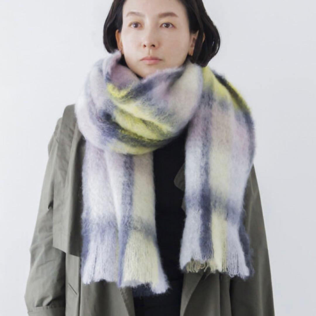 g*2様 希少　mantasezcaray　マフラー　チェック　大判 マンタスエ