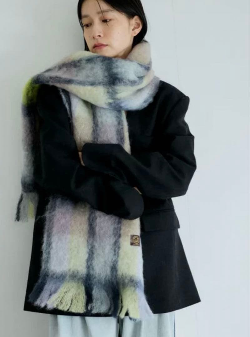 g*2様 希少　mantasezcaray　マフラー　チェック　大判 マンタスエ