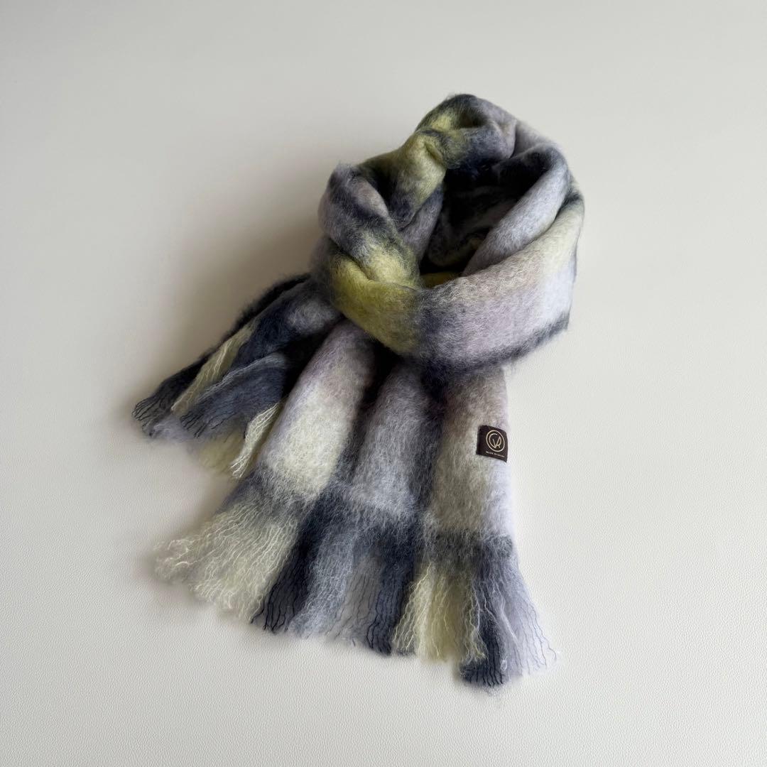 g*2様 希少　mantasezcaray　マフラー　チェック　大判 マンタスエ