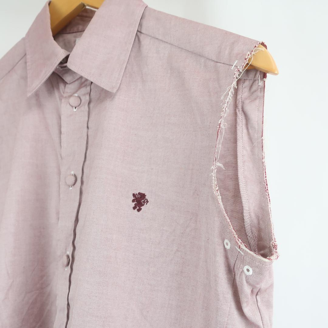 00s NUMBER NINE ロゴ 刺繍 カットオフ ノースリーブ シャツ 2