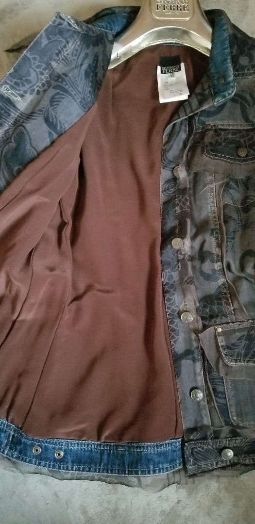 ジャンフランコフェレ　オーガンジー　デニムジャケット
