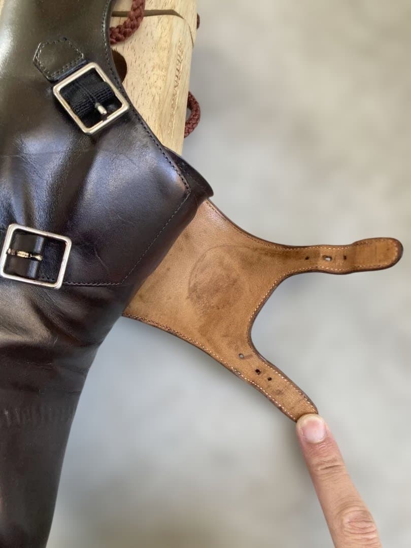 n*x様 ダークブラウン ダブルモンクストラップシューズ