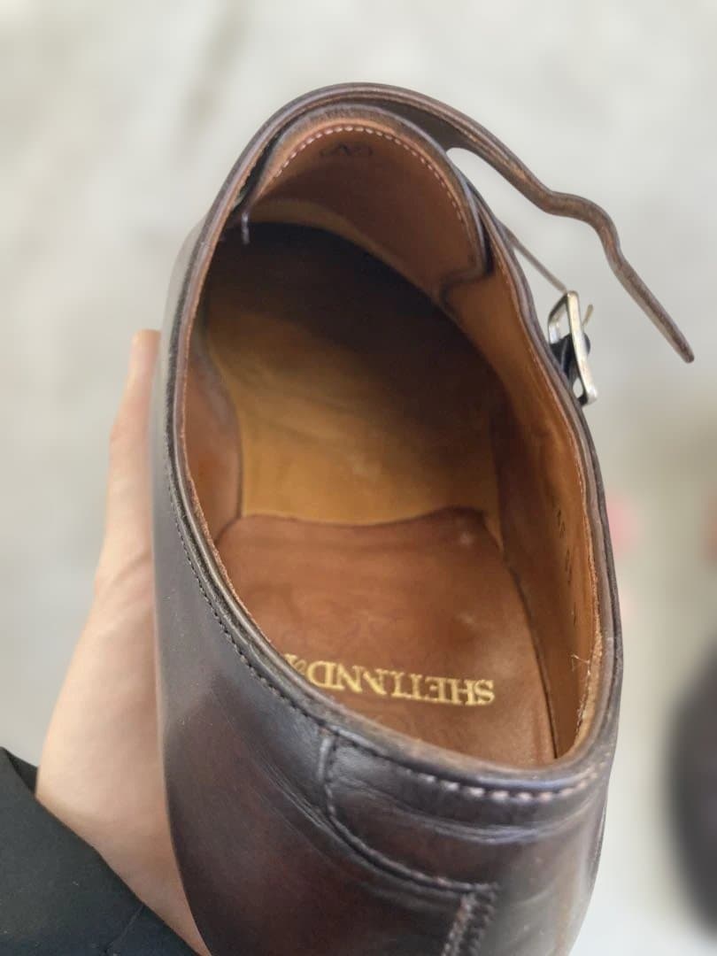 n*x様 ダークブラウン ダブルモンクストラップシューズ