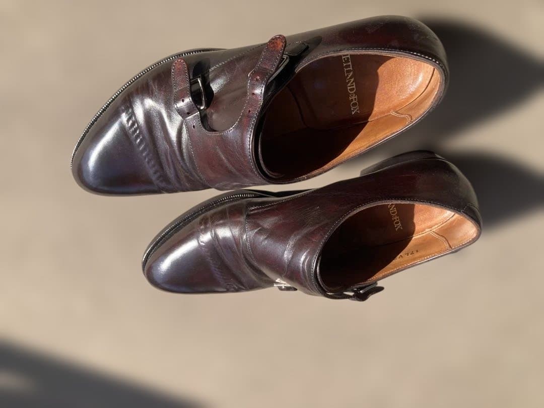 n*x様 ダークブラウン ダブルモンクストラップシューズ