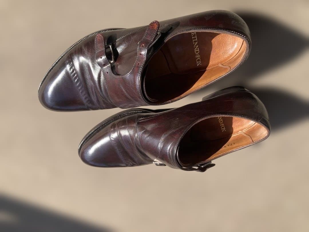 n*x様 ダークブラウン ダブルモンクストラップシューズ