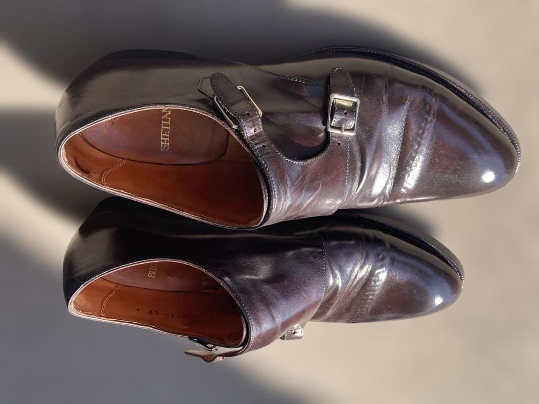 n*x様 ダークブラウン ダブルモンクストラップシューズ