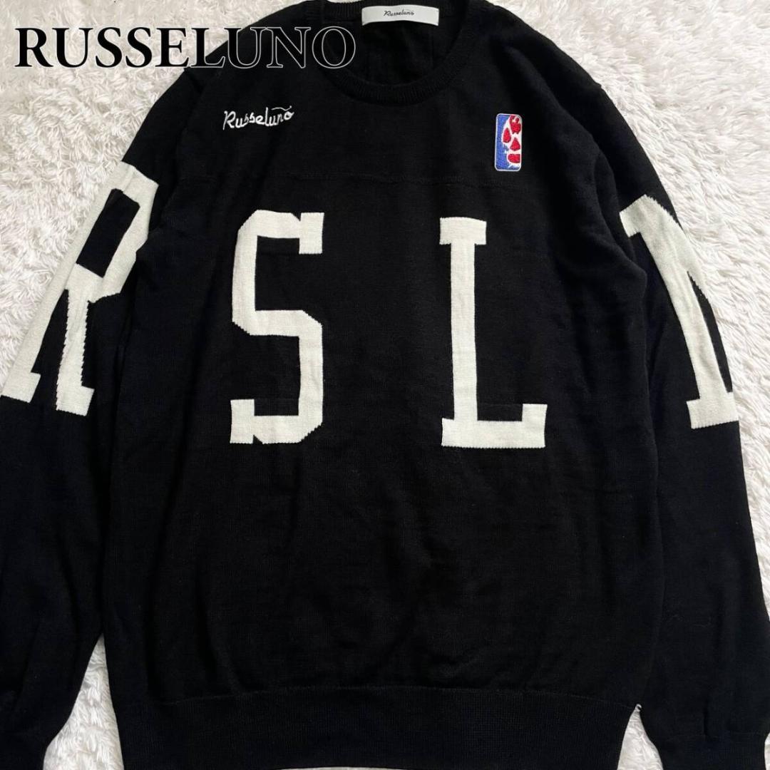 極美品/L✨RUSSELUNO ラッセルノ ニット ルチャワッペン デカロゴ 5