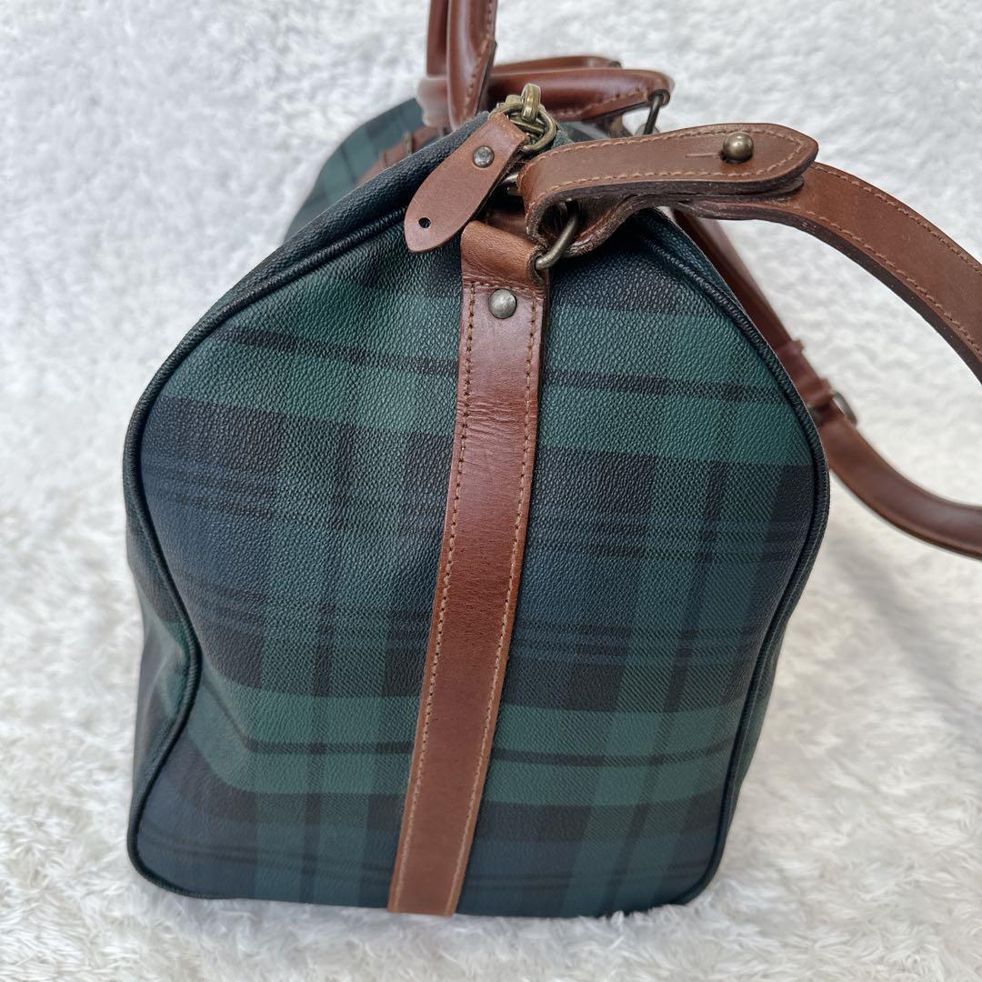 【良品】POLO Ralph Lauren ボストンバッグ 2WAY チェック柄