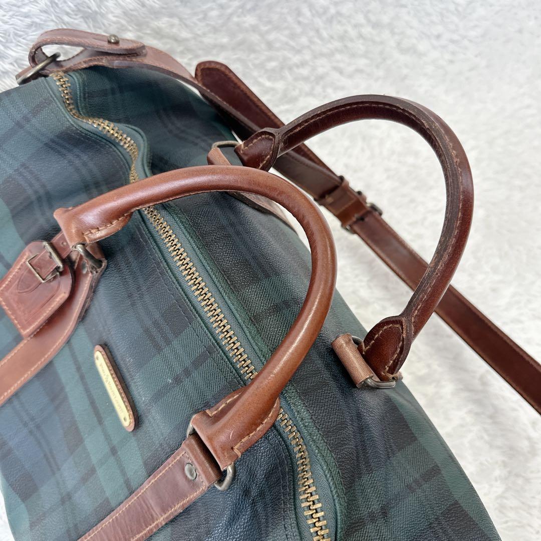 【良品】POLO Ralph Lauren ボストンバッグ 2WAY チェック柄