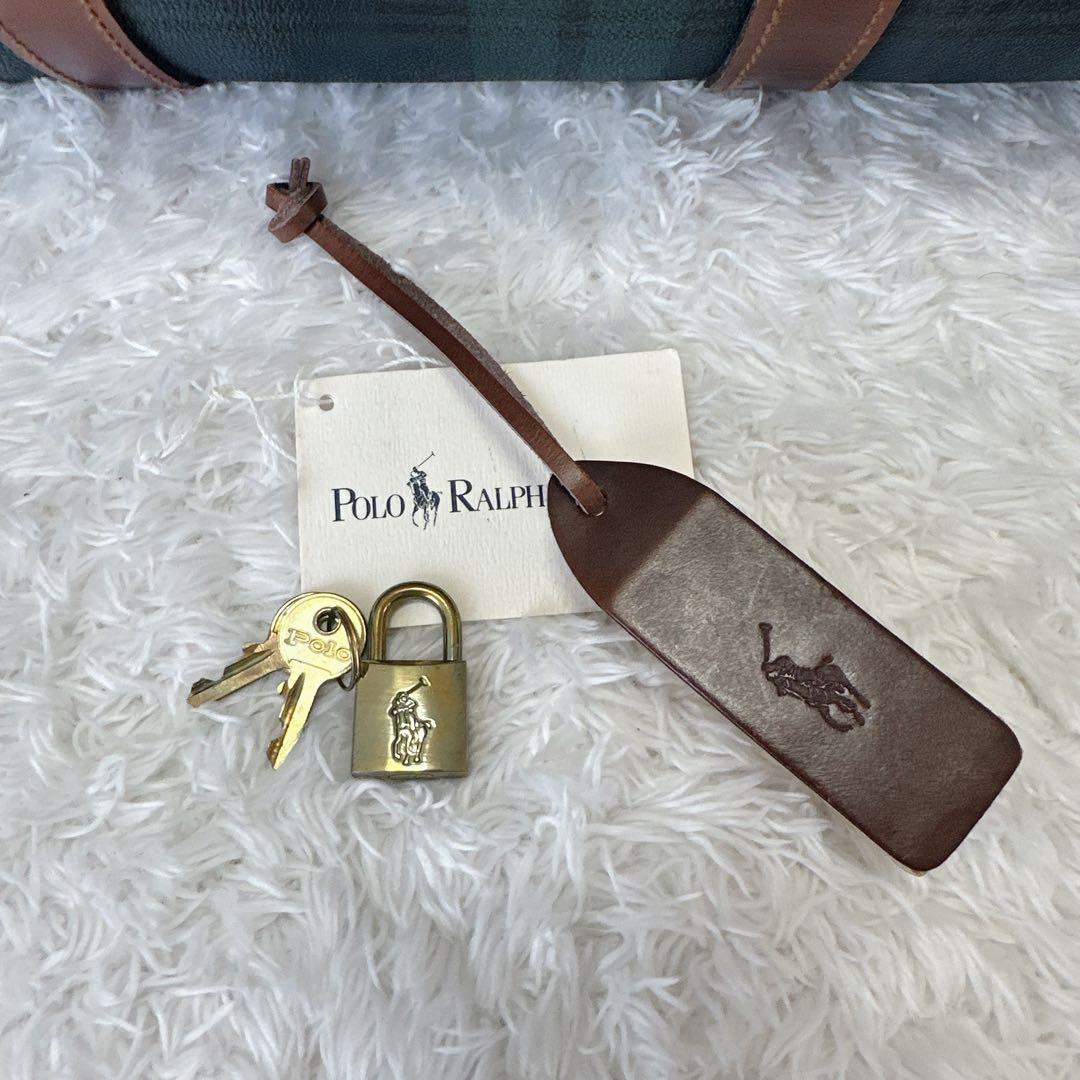 【良品】POLO Ralph Lauren ボストンバッグ 2WAY チェック柄