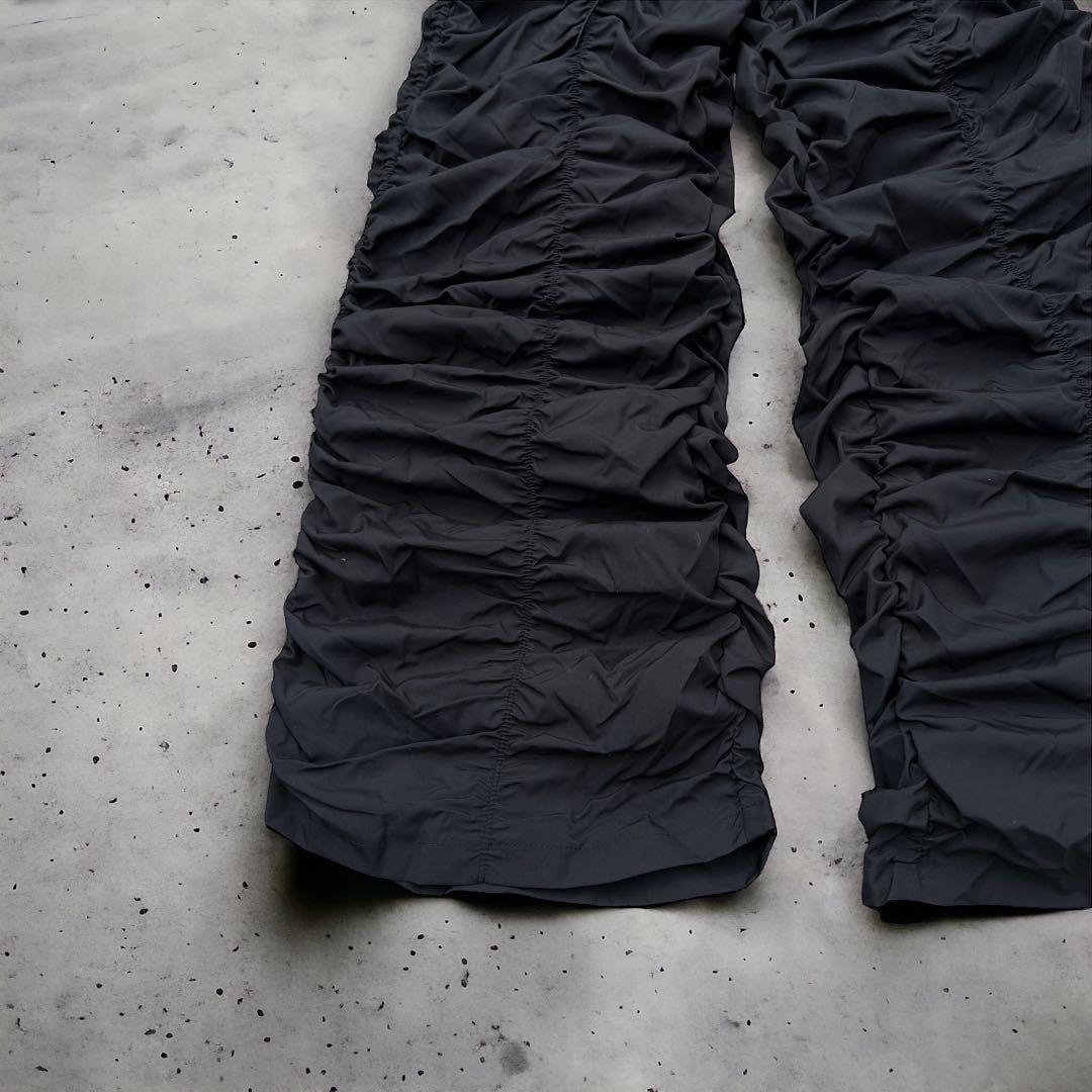 【00’s】ナイロンパンツ　ギャザーパンツ　フレアパンツ　TECH Y2K