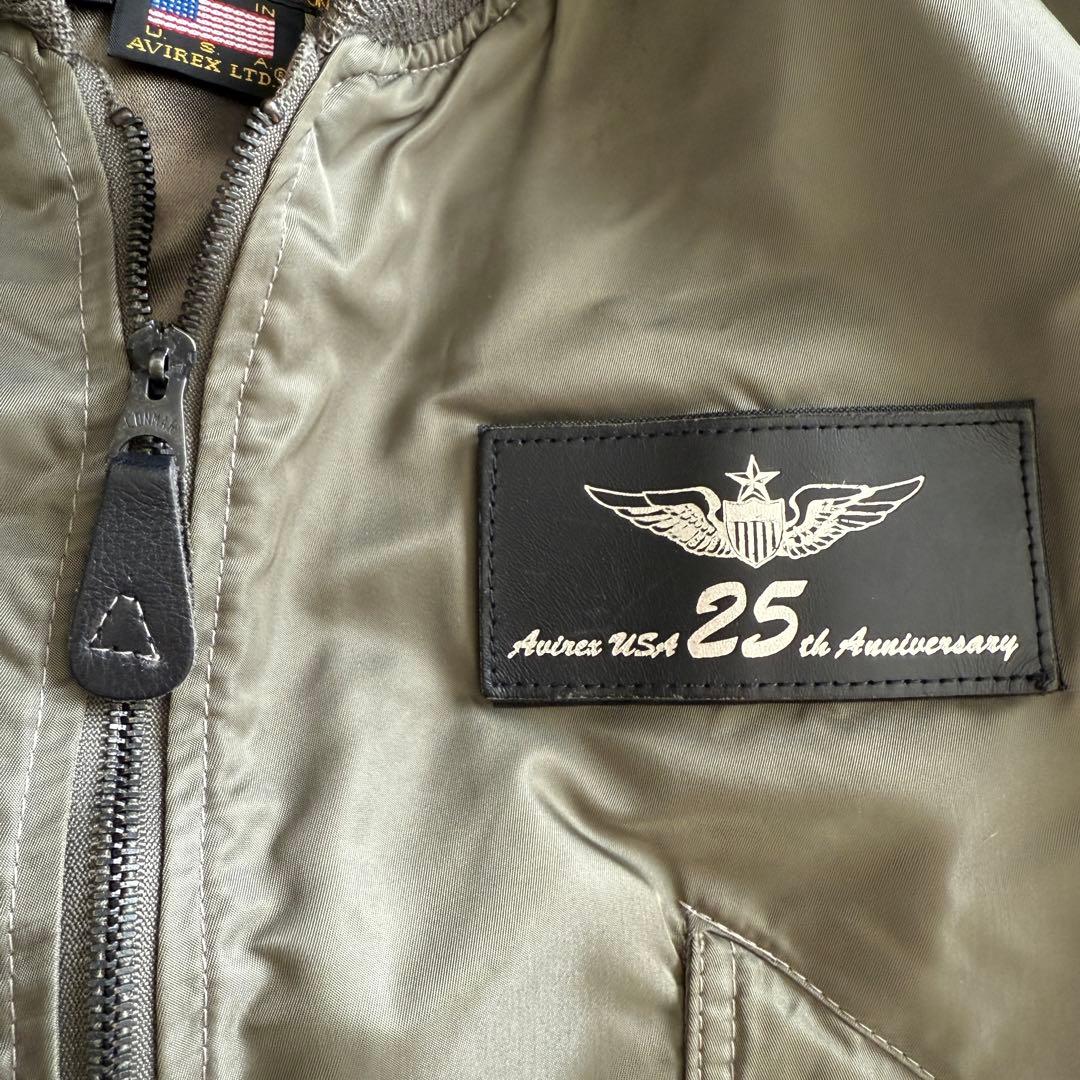 希少モデル✨ AVIREX 25周年記念 MA-1 USA製 丈短 L