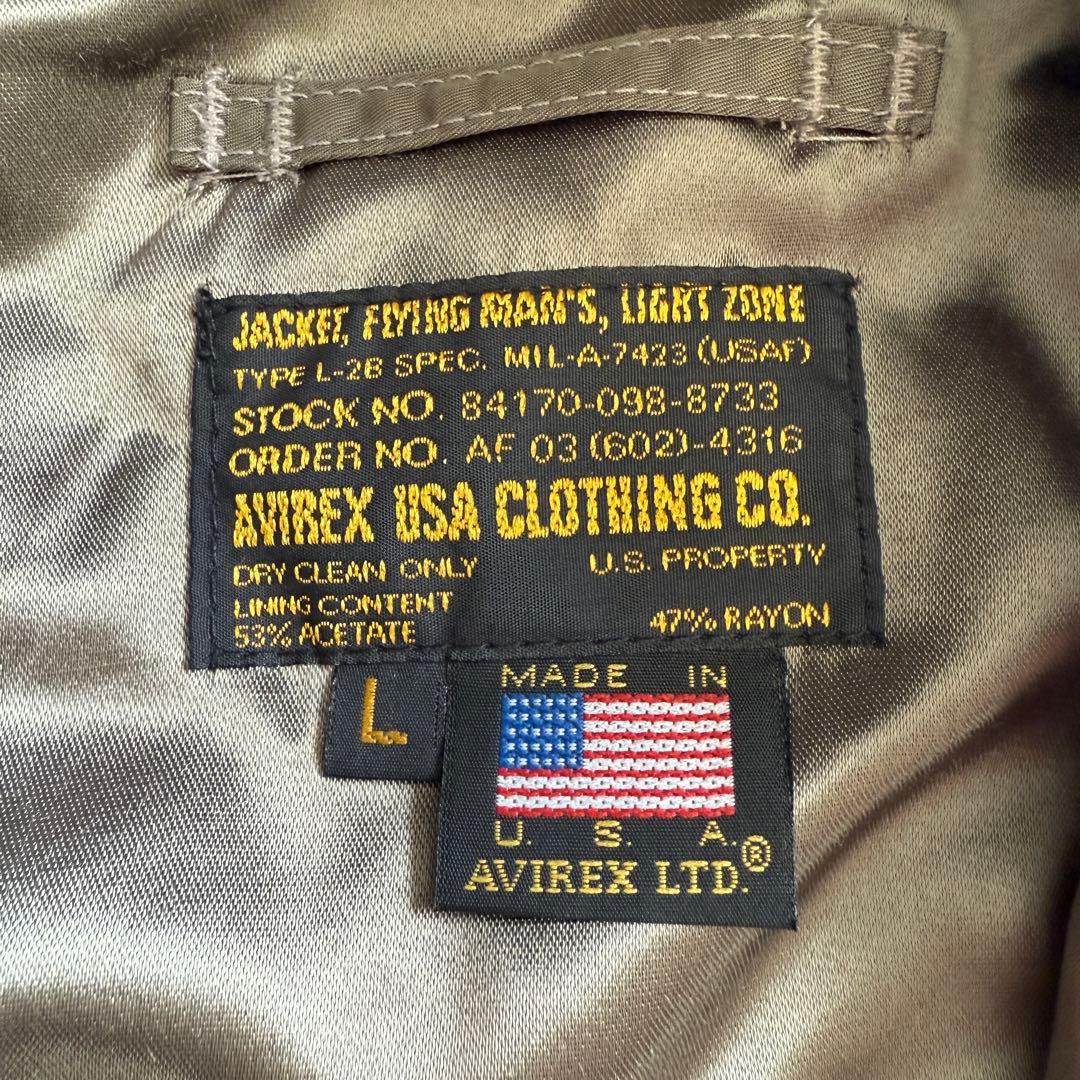 希少モデル✨ AVIREX 25周年記念 MA-1 USA製 丈短 L