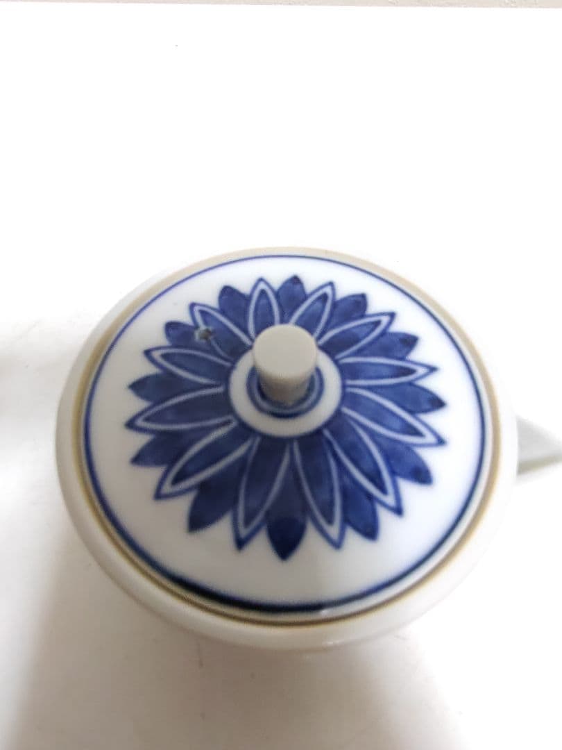 高野昭阿弥 青華唐子人物図 煎茶器 宝瓶 湯冷 煎茶碗五客 煎茶道具 共箱