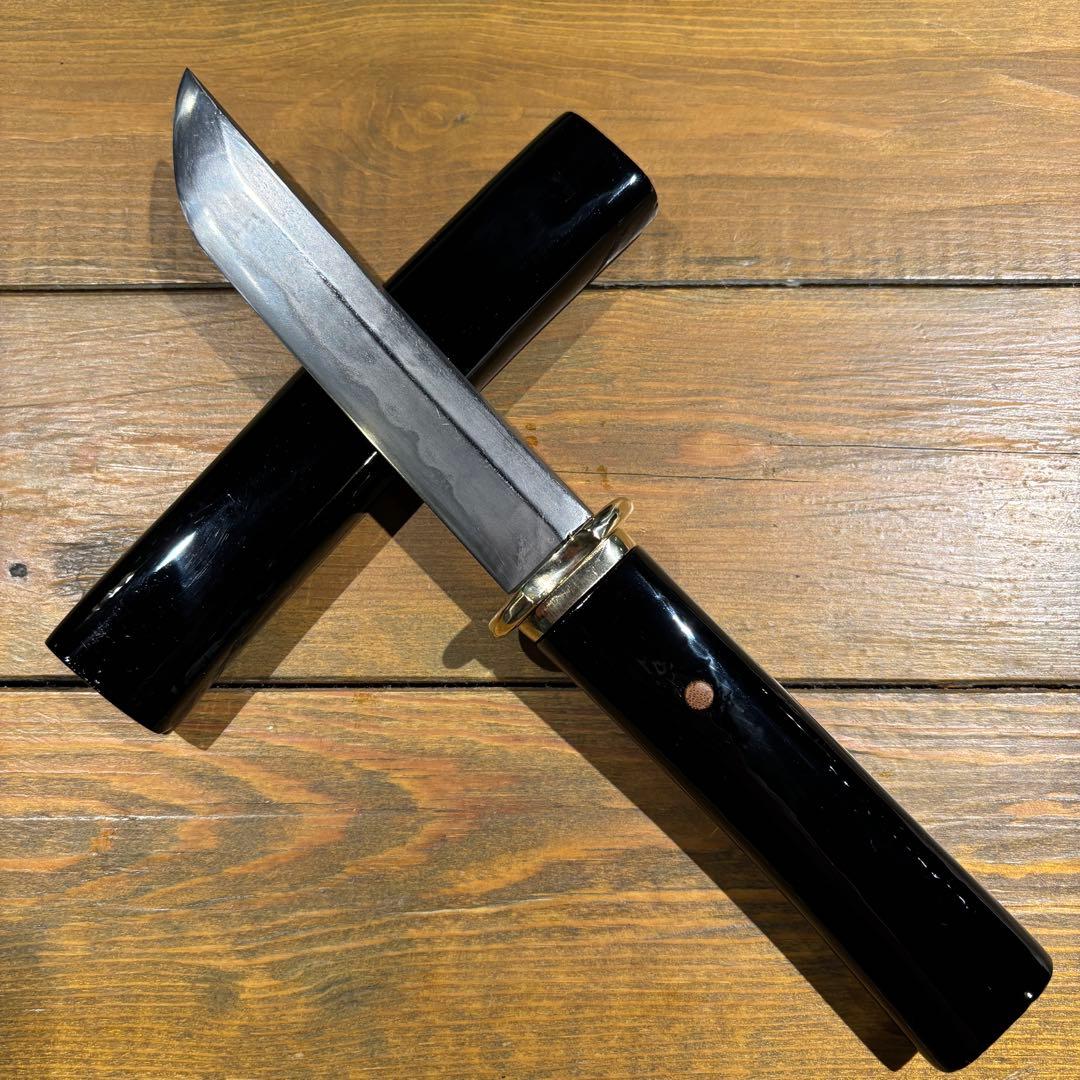 日本刀残欠クラフトナイフNo.68 最上大業物 長曽祢虎徹興里 黒鞘