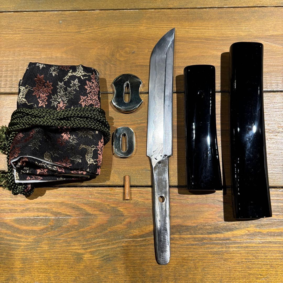 日本刀残欠クラフトナイフNo.68 最上大業物 長曽祢虎徹興里 黒鞘