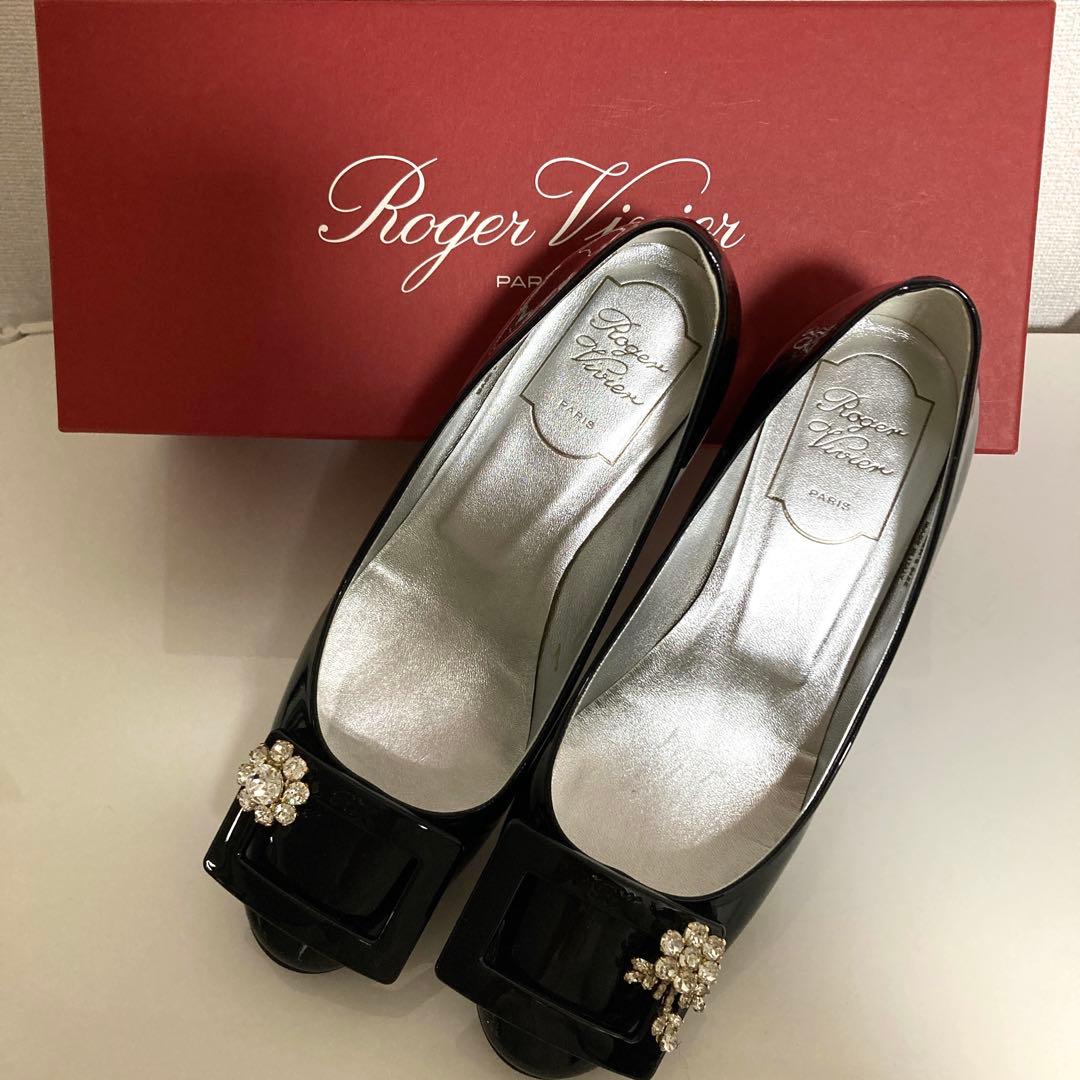 【美品】roger vivier ロジェヴィヴィエ バレリーナ ブラック 35