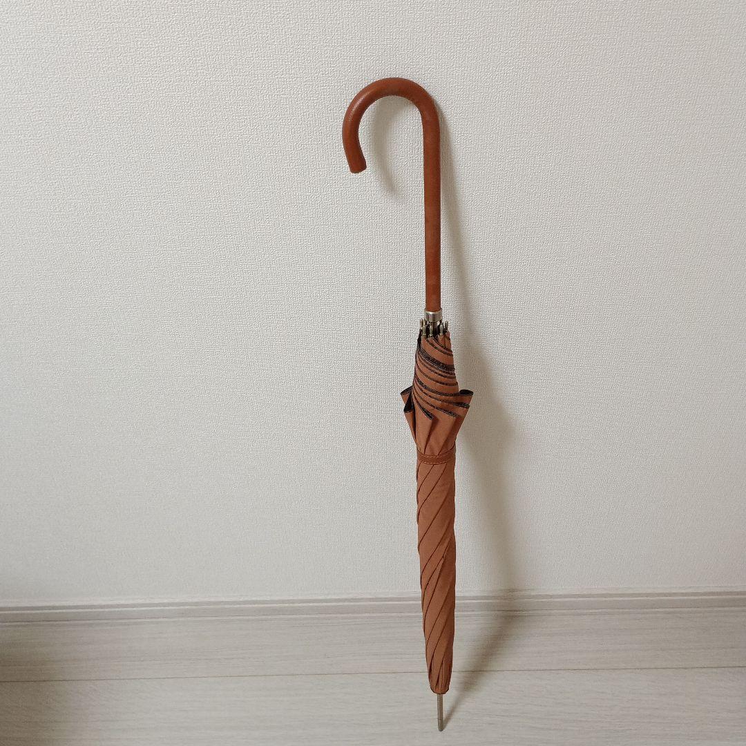 【美品希少】セリーヌ　CELINE　長傘　雨傘　オレンジ　ブラウン　ロゴ