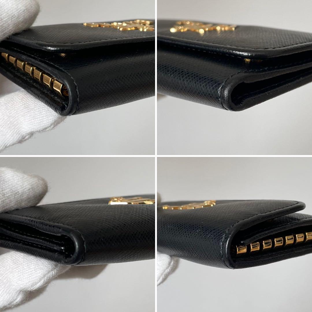 【極美品】プラダ キーケース 6連 サフィアーノレザー 黒 1PG222