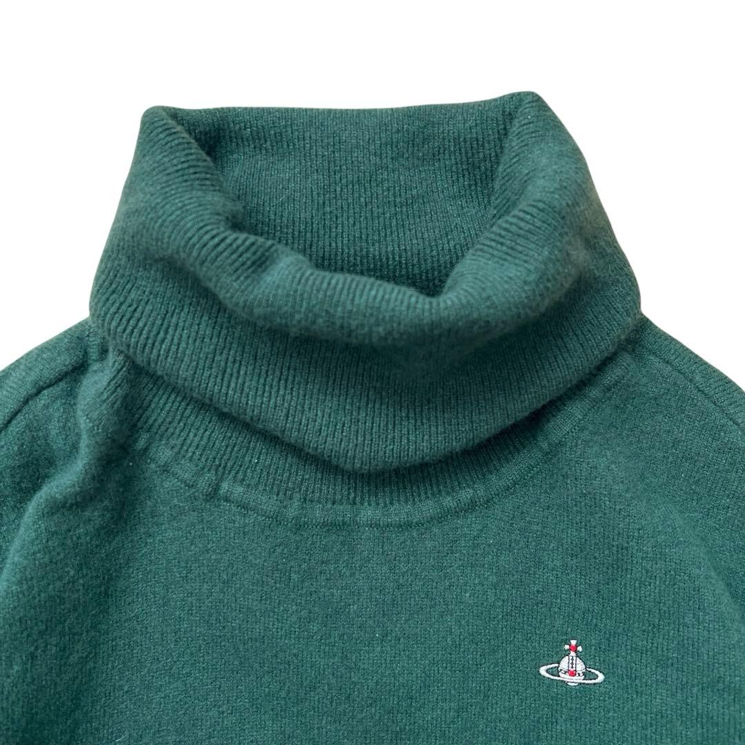 ヴィヴィアンウエストウッド　ウーレンベーシックタートルニットワンピース　緑