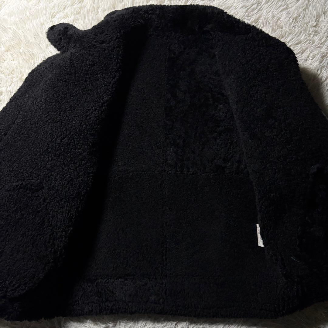 【雰囲気抜群】フライトジャケット　B-3 ムートン　羊革　ブラック　L