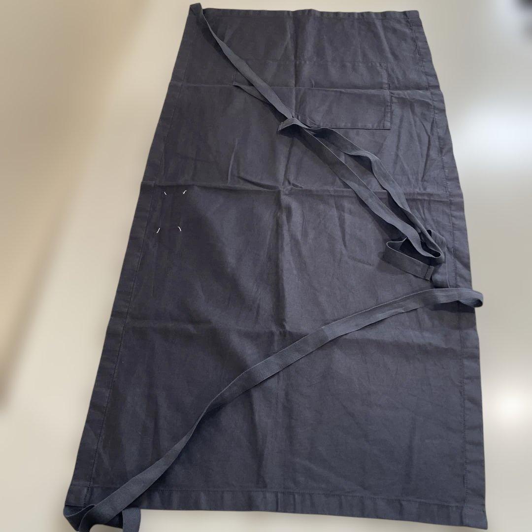 ダークグレー コットンエプロン ポケット付き